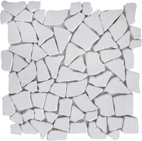 Mini Opus White Reconstituted Stone Mosaic Interlocking - stone tile